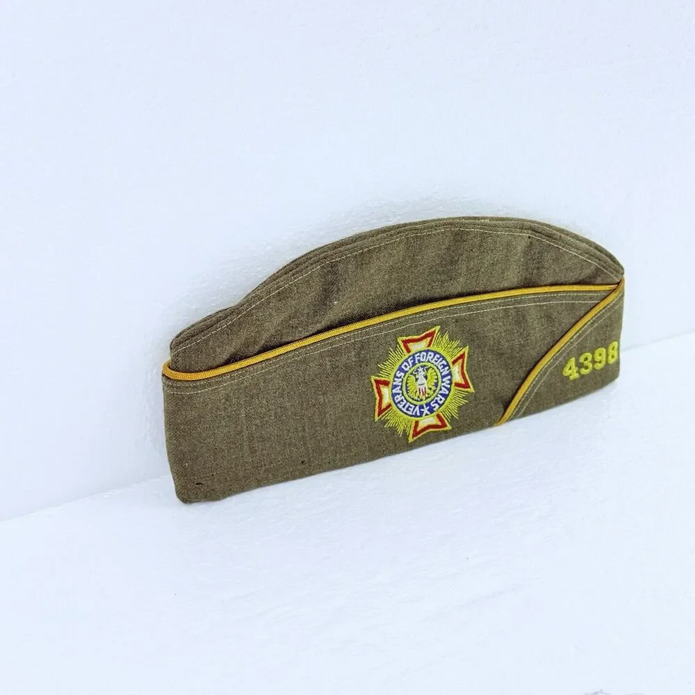 Vintage VFW Post 4398 Missouri Garrison Cap Hat Military Veterans Foreign Wars